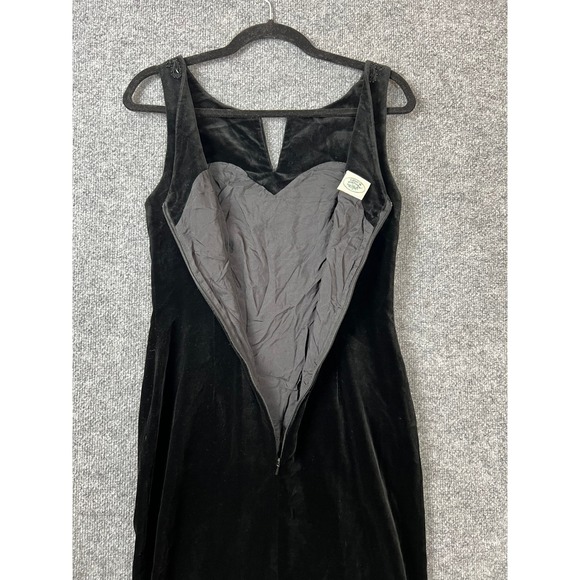 Laura Ashley Dress 0/2 Vintage Black Velvet Beaded Embroidered Sheath Cocktail - Picture 7 of 9